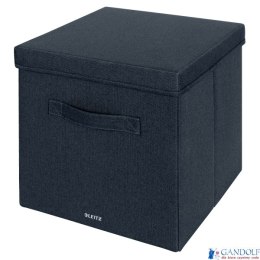 Pudełko do przechowywania z pokrywką Leitz Fabric, duże, opakowanie 2 sztuki, ciemnoszare 61450089