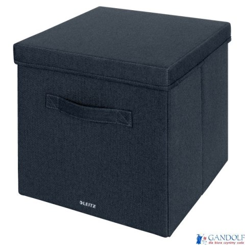 Pudełko do przechowywania z pokrywką Leitz Fabric, duże, opakowanie 2 sztuki, ciemnoszare 61450089