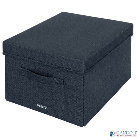 Pudełko do przechowywania z pokrywką Leitz Fabric, średnie, opakowanie 2 sztuki, ciemnoszare 61440089