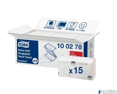 Ręcznik ZZ w składce H3 TORK 100278 Extra Premium Ręcznik ZZ w składce H3 TORK 100278 Extra Premium