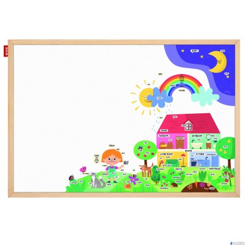 Tablica edukacyjna MemoBe, WHITEBOARDGAME: Alphabet adventure!, nadruk ALFABET, rama drewniana, PL, 200x100 cm MTM200100.AL01.01 Tablica edukacyjna MemoBe, WHITEBOARDGAME: Alphabet adventure!, nadruk ALFABET, rama drewniana, PL, 200x100 cm MTM200100.AL01.01