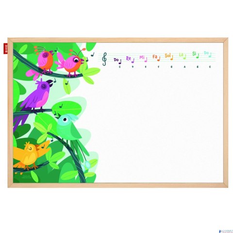Tablica edukacyjna MemoBe, WHITEBOARDGAME: Music adventure!, nadruk WESOŁE NUTKI Z PTASZKAMI, rama drewniana, PL, 200x100 cm MTM Tablica edukacyjna MemoBe, WHITEBOARDGAME: Music adventure!, nadruk WESOŁE NUTKI Z PTASZKAMI, rama drewniana, PL, 200x100 cm MTM