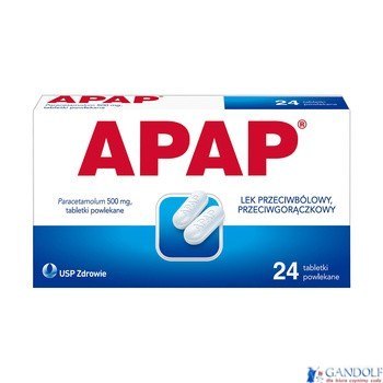 APAP, Paracetamol 500 mg, 24 tabletki APAP, Paracetamol 500 mg, 24 tabletki