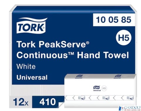 Ręcznik ZZ PeakServe składany H5 TORK, 1 warstwa, biały, celuloza, 4920 szt./kart ., 100585 Extra Premium Ręcznik ZZ PeakServe składany H5 TORK, 1 warstwa, biały, celuloza, 4920 szt./kart ., 100585 Extra Premium