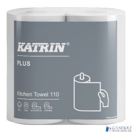 Ręczniki kuchenne KATRIN PLUS Kitchen 89673 (2 rolki) białe, 2W, 110 listków, 24metry