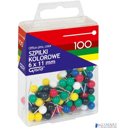 Szpilki Kolorowe 100 GRAND T4, 6x11mm GRAND 110-1672 Szpilki Kolorowe 100 GRAND T4, 6x11mm GRAND 110-1672