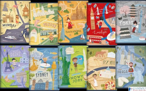 Zeszyt TOP 2000 CITIES OF THE WORLD A5 32k 70g mix linia podwójna kolorowa 400157923