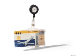 PUSHBOX DUO Etui na karty z mechanizmem ściągajacym 8921-19 op 10szt SALE identyfikator klips