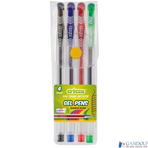 Długopis żelowy CRICCO 4kolory w etui CR817W4 BF