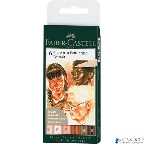 Komplet cienkopisów PITT ARTIST PEN BRUSH 6kol. etui 167167FC
