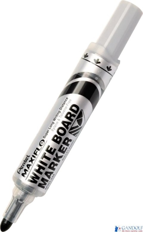 Marker do tablic suchościeralny gruby Maxiflo Pentel MWL5W czarny MWL5W-AX suchościeralny .