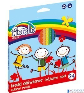 Kredki ołówkowe FIORELLO SUPER SOFT, 24 kolory, trójkątne 170-2188 Kredki ołówkowe FIORELLO SUPER SOFT, 24 kolory, trójkątne 170-2188