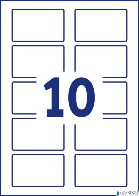 Samoprzylepne identyfikatory L4785-20 80x50 20ar Avery Zweckform, białe, sztuczny jedwab