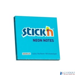 Bloczek STICKN 76x76mm niebieski neonowy 100k 21209 STICKN