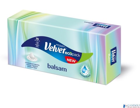 Chusteczki VELVET BALSAM O KREMOWYM ZAPACHU (70sztuk) 3 warstwy Chusteczki VELVET BALSAM O KREMOWYM ZAPACHU (70sztuk) 3 warstwy