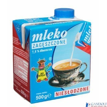 Mleko GOSTYŃ 7,5% zagęszczone niesłodzone 500g Mleko GOSTYŃ 7,5% zagęszczone niesłodzone 500g
