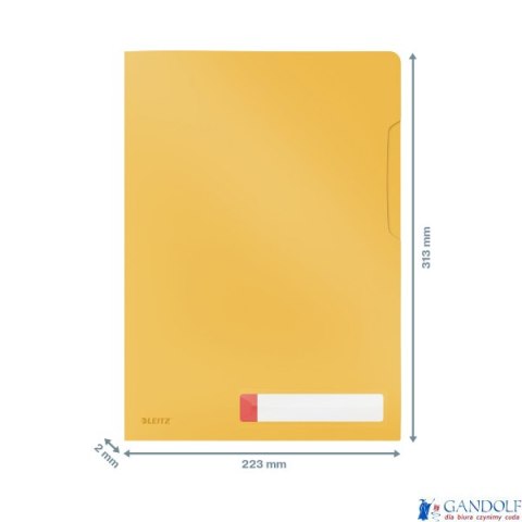 Folder A4 z kieszonką na etykietę Leitz Cosy, żółta 47080019 Folder A4 z kieszonką na etykietę Leitz Cosy, żółta 47080019
