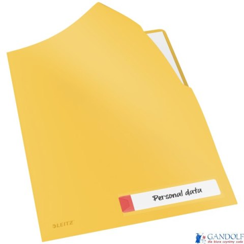 Folder A4 z kieszonką na etykietę Leitz Cosy, żółta 47080019 Folder A4 z kieszonką na etykietę Leitz Cosy, żółta 47080019