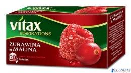 Herbata VITAX INSPIRATIONS Żurawina&Malina (20 saszetek) 40g zawieszka