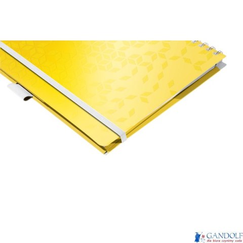 Kołonotatnik z 3 zakładkami BE MOBILE Leitz WOW A4, w kratkę, żółty 46450016 (X)