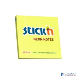 Bloczek STICKN 76x76mm żółty neonowy 100k 21133 STICKN