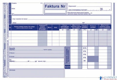 103-3E Faktura VAT netto (pełna) A5 oryginał+kopia MICHALCZYK i PROKOP 103-3E Faktura VAT netto (pełna) A5 oryginał+kopia MICHALCZYK i PROKOP