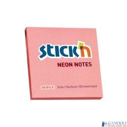 Bloczek STICKN 76x76mm różowy neonowy 100k 21166 STICKN