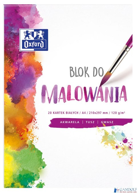 Blok do malowania OXFORD A4 20k 120G biały 400093194 Blok do malowania OXFORD A4 20k 120G biały 400093194