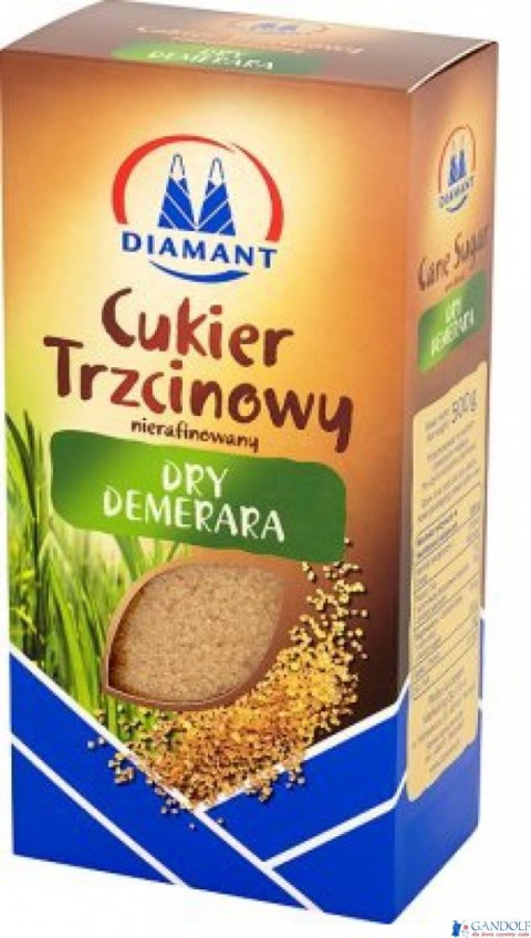 Cukier DIAMANT trzcinowy sypki 0.5kg Dry Demerara 500g Cukier DIAMANT trzcinowy sypki 0.5kg Dry Demerara 500g
