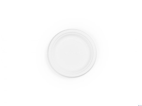 Talerz z trzciny cukrowej 17,5/18cm, biały,op.50 szt. 100% biodegradowalny Talerz z trzciny cukrowej 17,5/18cm, biały,op.50 szt. 100% biodegradowalny