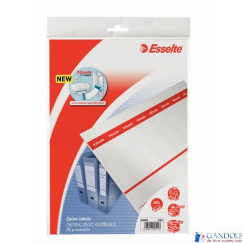 Etykiety do segregatorów 29x158mm(10x8) białe kartonowe ESSELTE 20821 Etykiety do segregatorów 29x158mm(10x8) białe kartonowe ESSELTE 20821