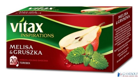Herbata VITAX INSPIRATIONS Melisa&Gruszka (20 saszetek) 40g zawieszka Herbata VITAX INSPIRATIONS Melisa&Gruszka (20 saszetek) 40g zawieszka