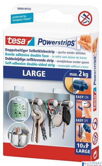 Plastry samoprzylepne TESA POWERSTRIPS duże kpl 10sztuk 58000-00132-01 Plastry samoprzylepne TESA POWERSTRIPS duże kpl 10sztuk 58000-00132-01