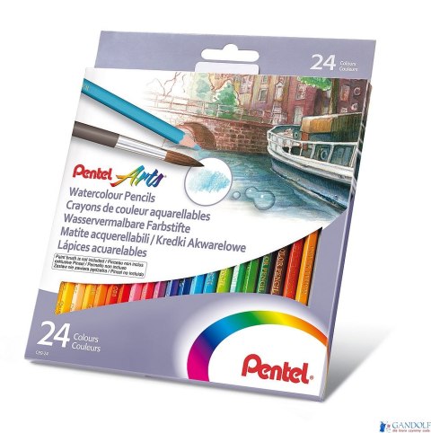 Kredki akwarelowe, 24 kolory CB9-24 PENTEL Kredki akwarelowe, 24 kolory CB9-24 PENTEL