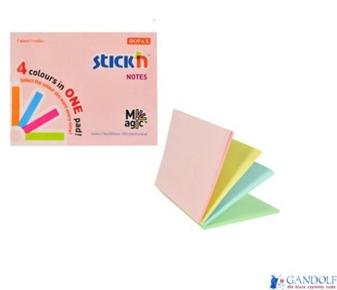 Bloczek STICKN MAGIC PAD 76x101mm pastele mix kolorów 21575