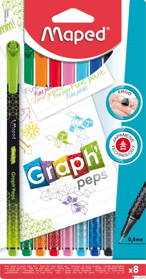 Cienkopis GRAPH PEPS DECO 8 szt blister Maped 749048 Cienkopis GRAPH PEPS DECO 8 szt blister Maped 749048