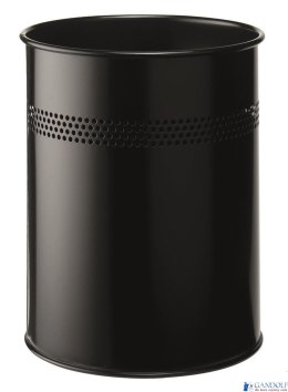 Kosz na śmieci metalowy czarny z perforacją 15l 330001 DURABLE 15/P30mm