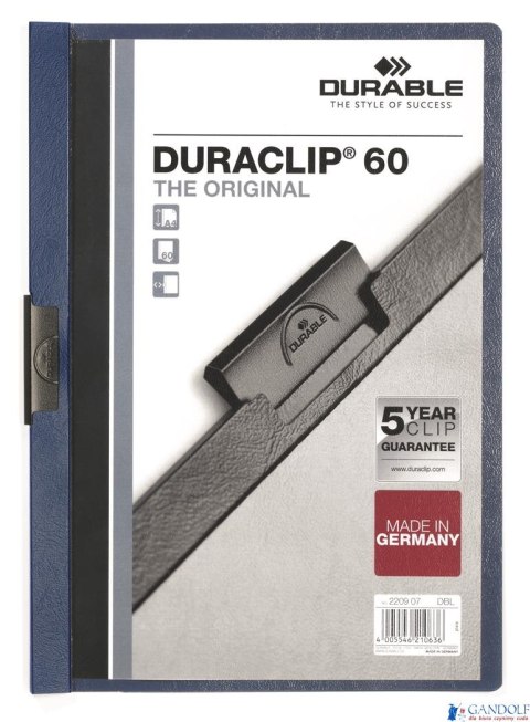 Skoroszyt DURABLE DURACLIP Original 60 granatowy 2209-07 Skoroszyt DURABLE DURACLIP Original 60 granatowy 2209-07