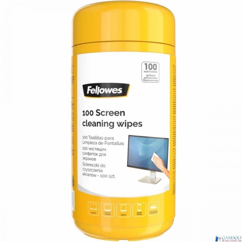 Ściereczki nasączone do ekranów - tuba 100 szt. 9970330 FELLOWES Ściereczki nasączone do ekranów - tuba 100 szt. 9970330 FELLOWES