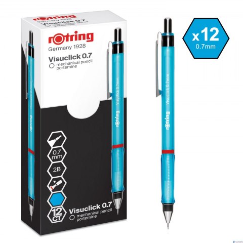 Ołówek automatyczny 2B, 0,7mm niebieski VISUCLICK ROTRING, 2088548 Ołówek automatyczny 2B, 0,7mm niebieski VISUCLICK ROTRING, 2088548