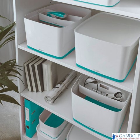Pojemnik MyBox duży z pokrywką, biało-turkusowy 52161051 LEITZ
