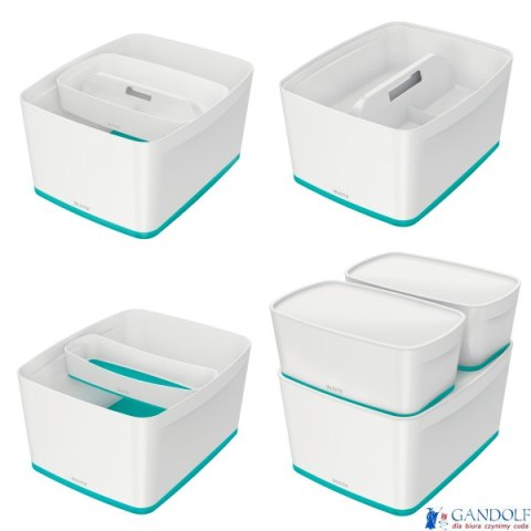 Pojemnik MyBox duży z pokrywką, biało-turkusowy 52161051 LEITZ