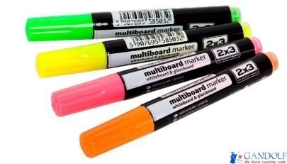 Markery suchościeralne Multiboard 4szt. fluorescencyjne 2X3 AS143 Markery suchościeralne Multiboard 4szt. fluorescencyjne 2X3 AS143