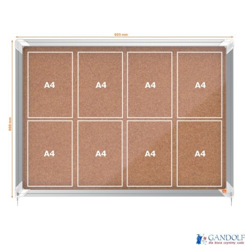Gablota korkowa Nobo Premium Plus 8xA4 (drzwiczki przesuwne) 1915331