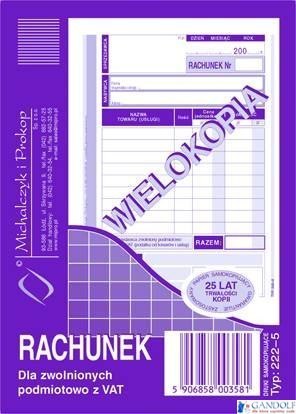 222-5 Rachunek MICHALCZYK&PROKOP A6 (pion) 80 kartek 222-5 Rachunek MICHALCZYK&PROKOP A6 (pion) 80 kartek