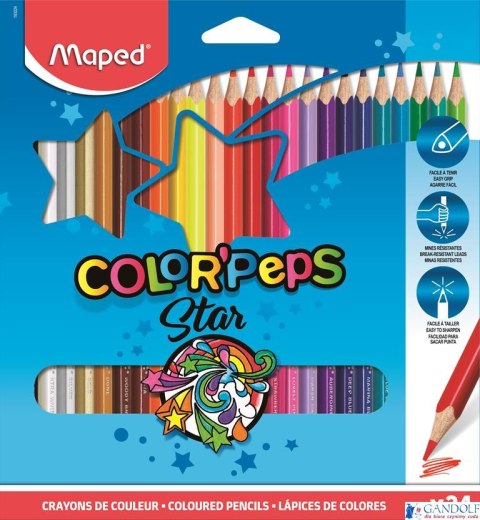 Kredki trójkątne MAPED COLORPEPS 24kolorów 183224 Kredki trójkątne MAPED COLORPEPS 24kolorów 183224