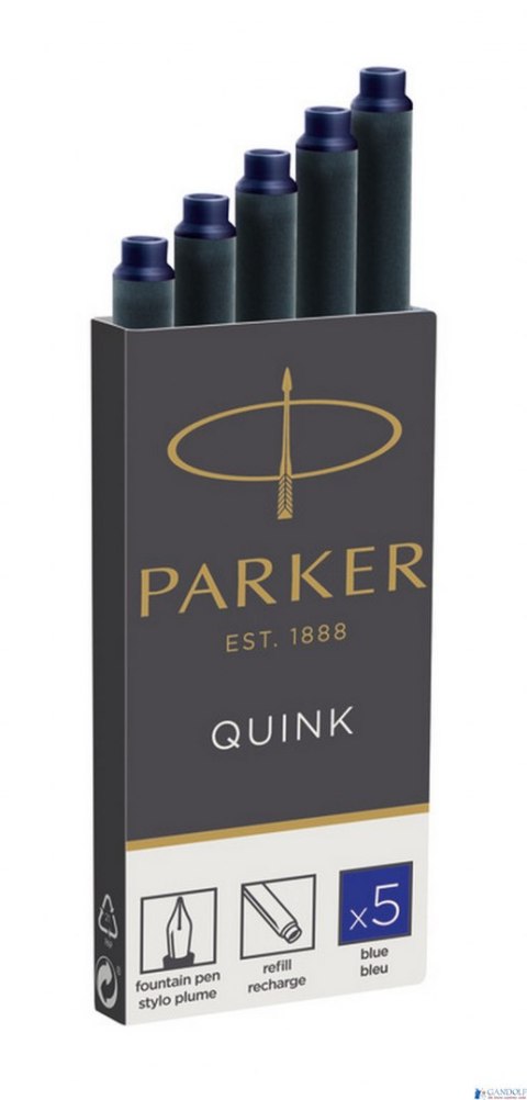 Naboje z Atramentem QUINK - STANDARD niebieski - 5 szt. w pudełku 1950384 PARKER Naboje z Atramentem QUINK - STANDARD niebieski - 5 szt. w pudełku 1950384 PARKER