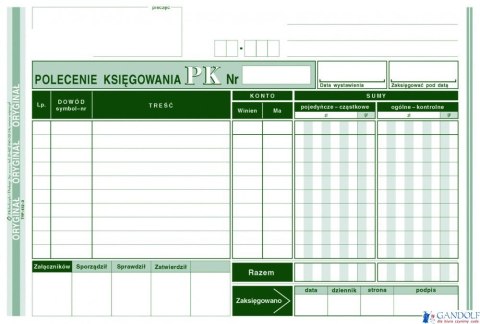 439-3 Polecenie księgowania A5 offset MICHALCZYK&PROKOP 80 kartek 439-3 Polecenie księgowania A5 offset MICHALCZYK&PROKOP 80 kartek