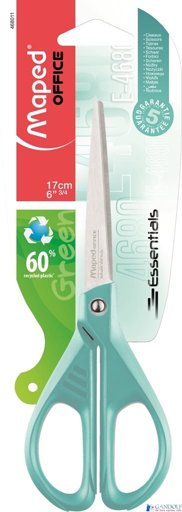 Nożyczki ekologiczne ESSENTIALS GREEN pastel 17 cm MAPED 468011 Nożyczki ekologiczne ESSENTIALS GREEN pastel 17 cm MAPED 468011