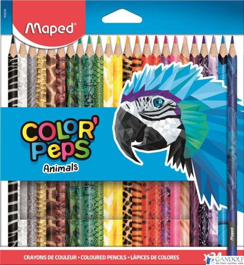 Kredki COLORPEPS ANIMALS trójkątne 24 kolorów 832224 MAPED Kredki COLORPEPS ANIMALS trójkątne 24 kolorów 832224 MAPED